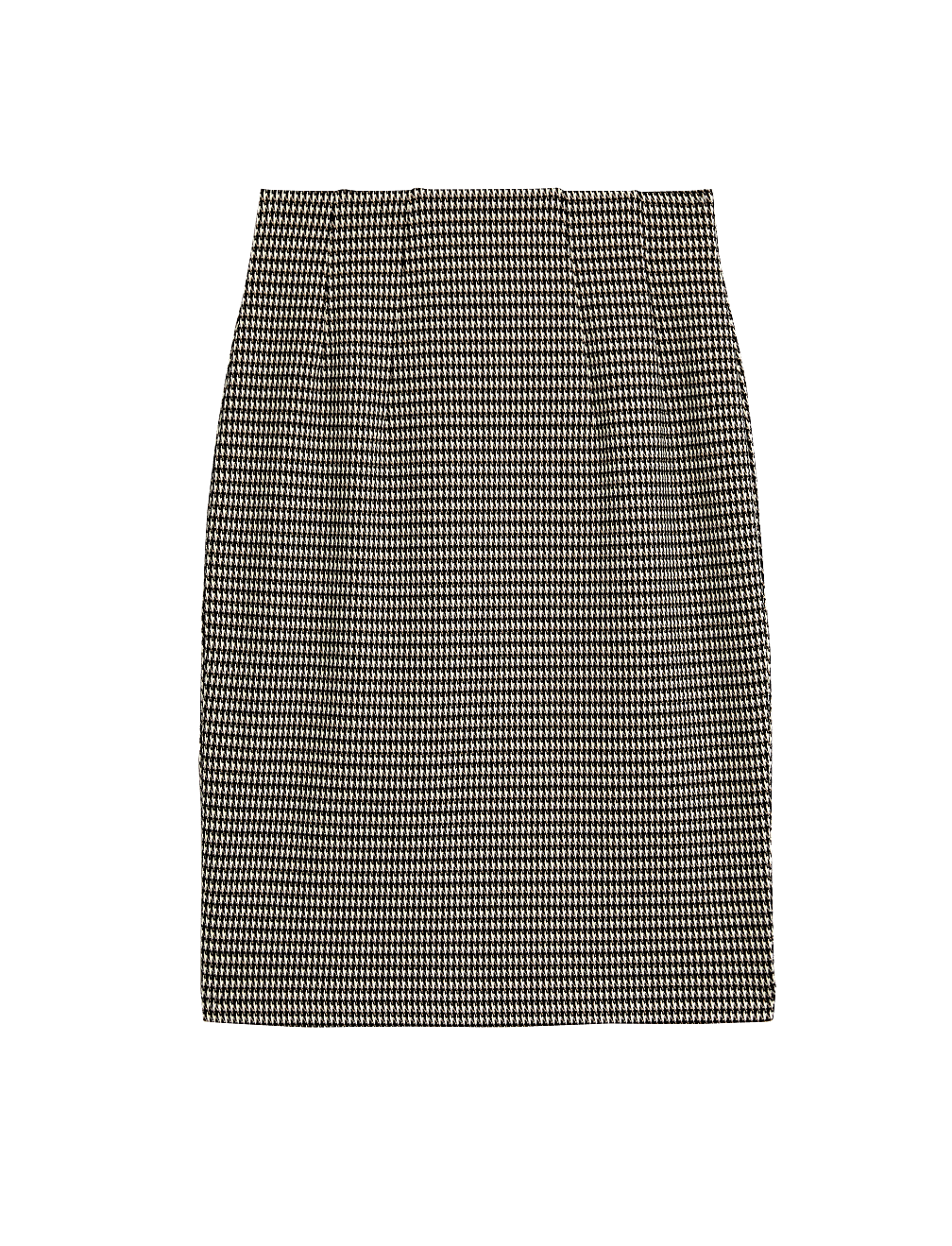 Jersey Checked Midi Pencil Skirt