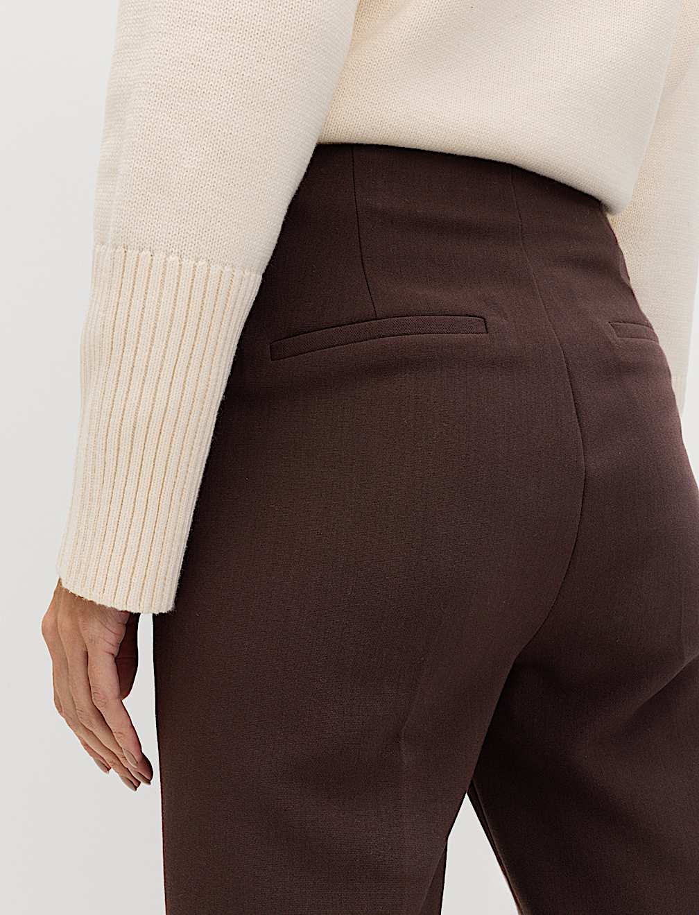 Slim Side Zip Flared Trousers