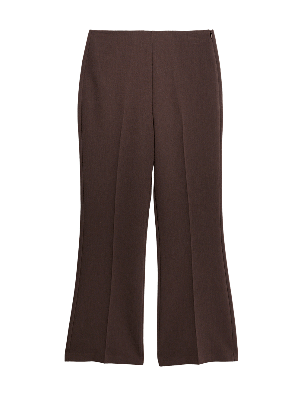 Slim Side Zip Flared Trousers