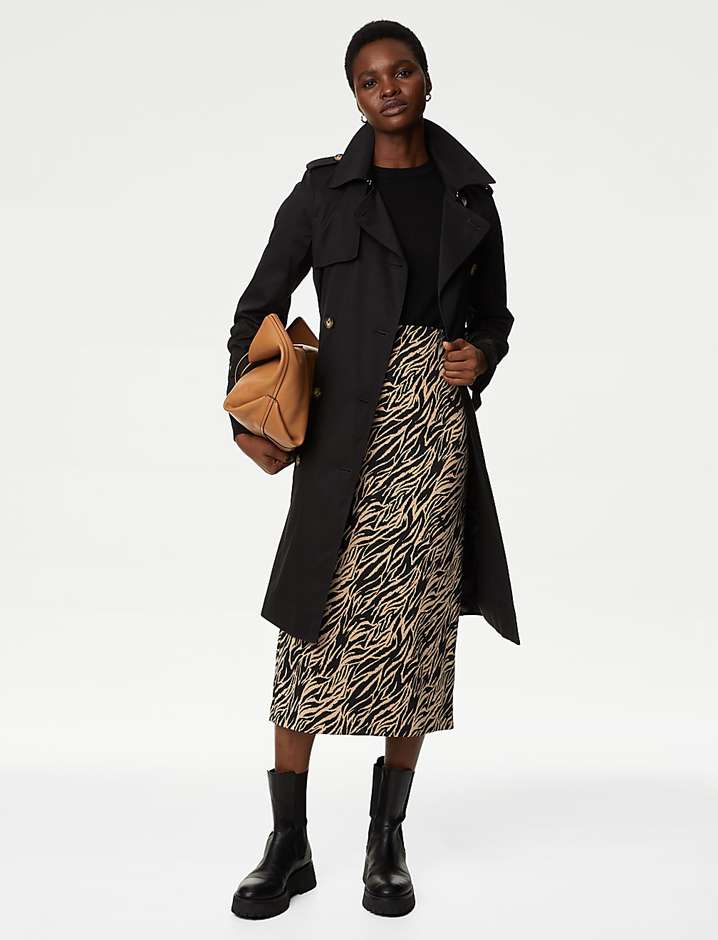 Jersey Animal Print Midaxi Pencil Skirt