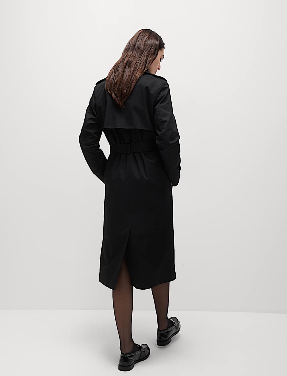 Petite Cotton Rich Double Breasted Trench Coat