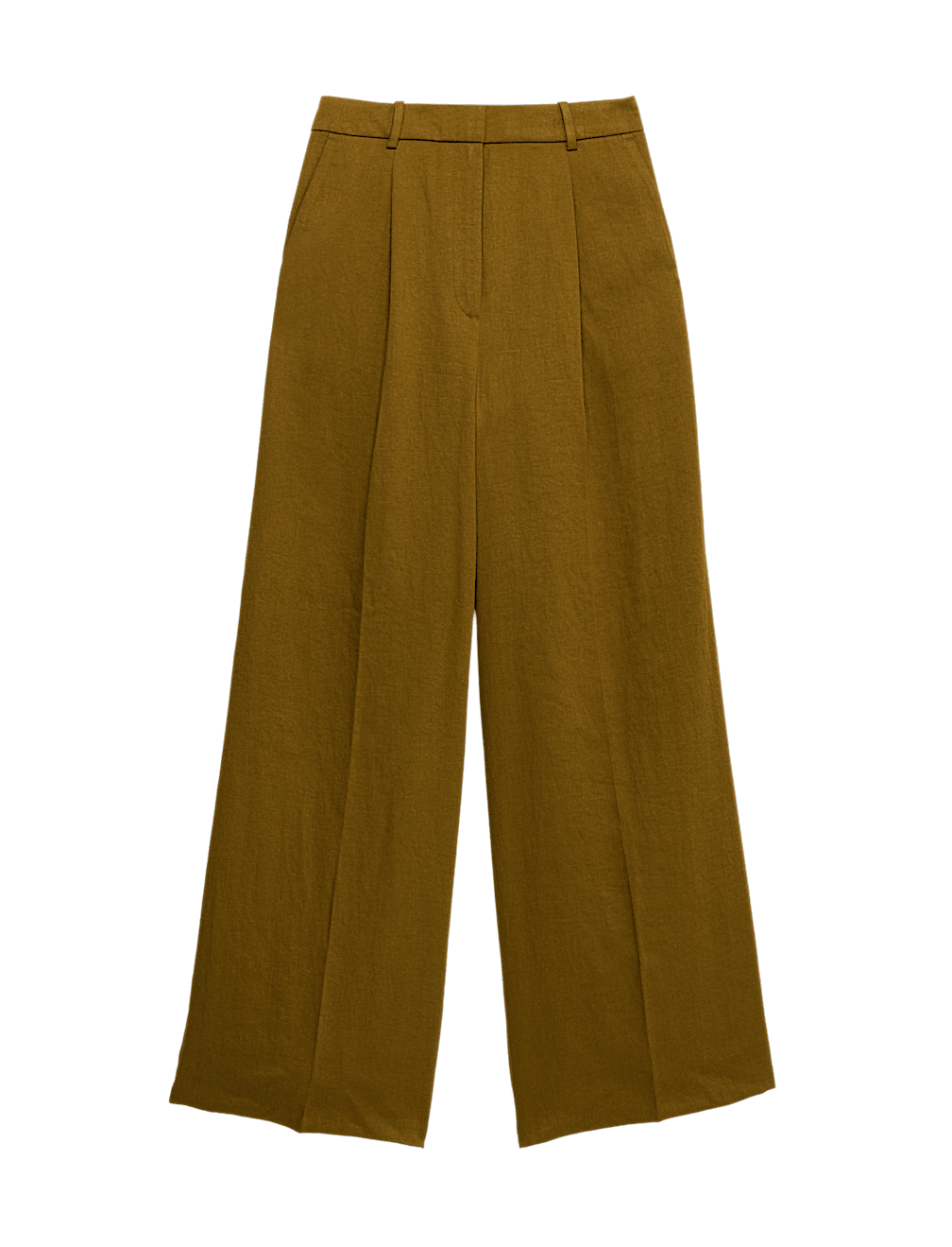 Relaxed Wide Leg Trousers With Linen