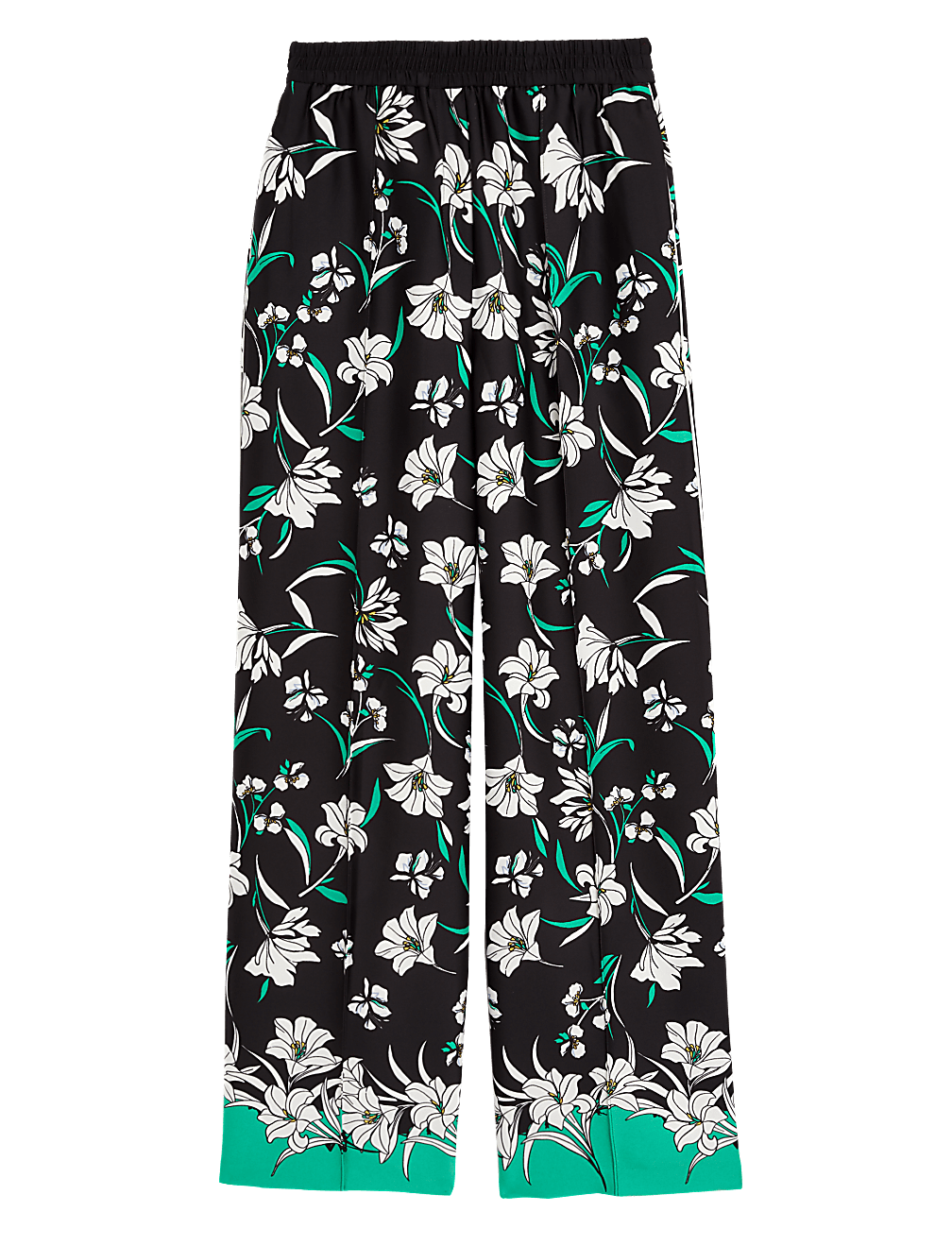 Crepe Floral Wide Leg Trousers