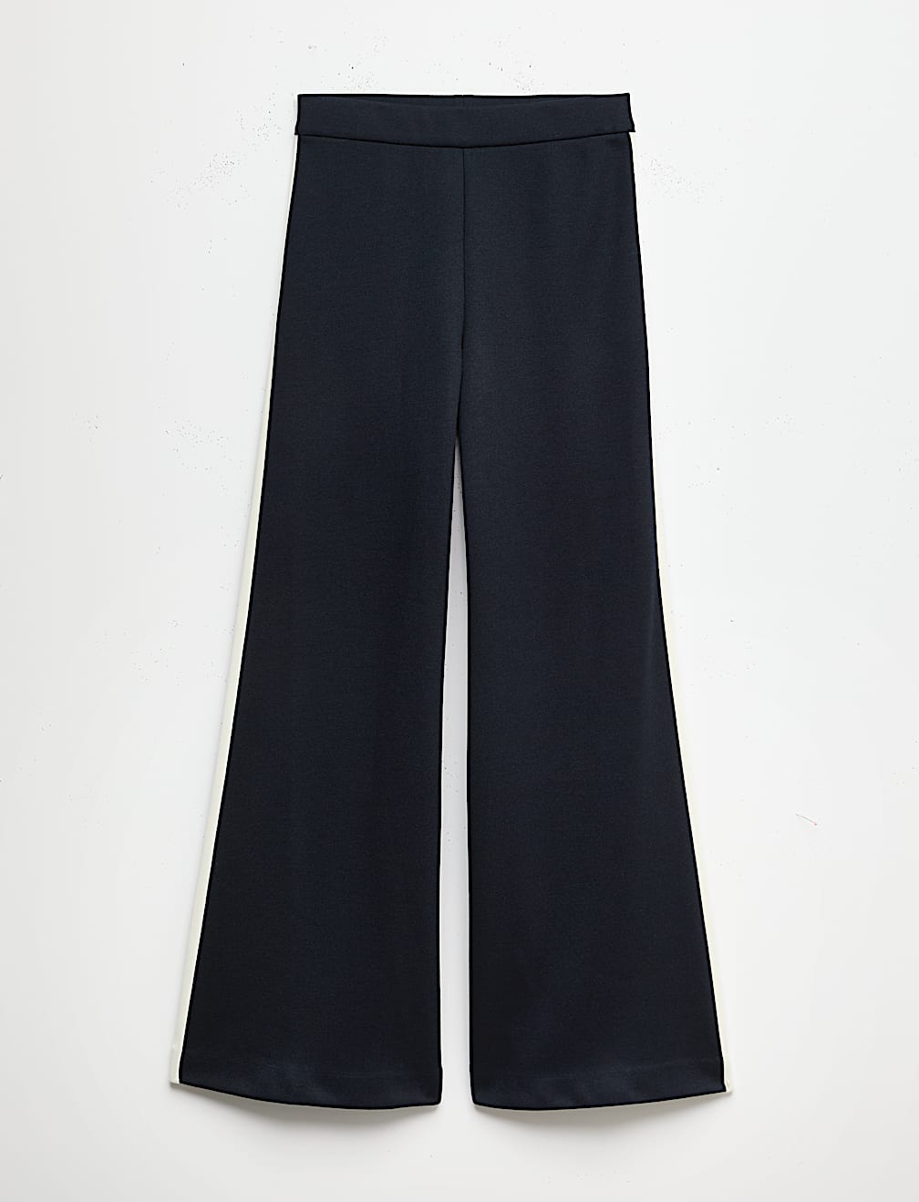 Pique Side Stripe Wide Leg Trousers