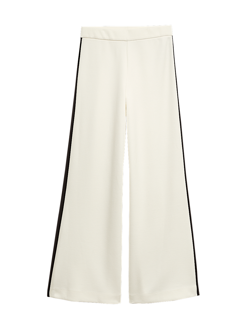 Pique Side Stripe Wide Leg Trousers