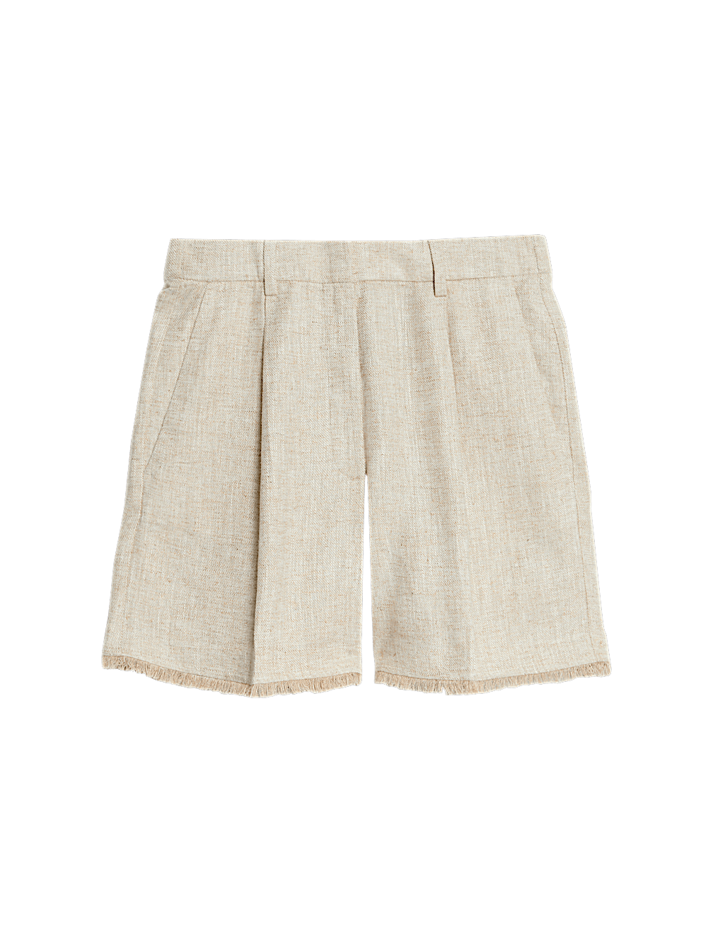 Linen Blend Melange Shorts