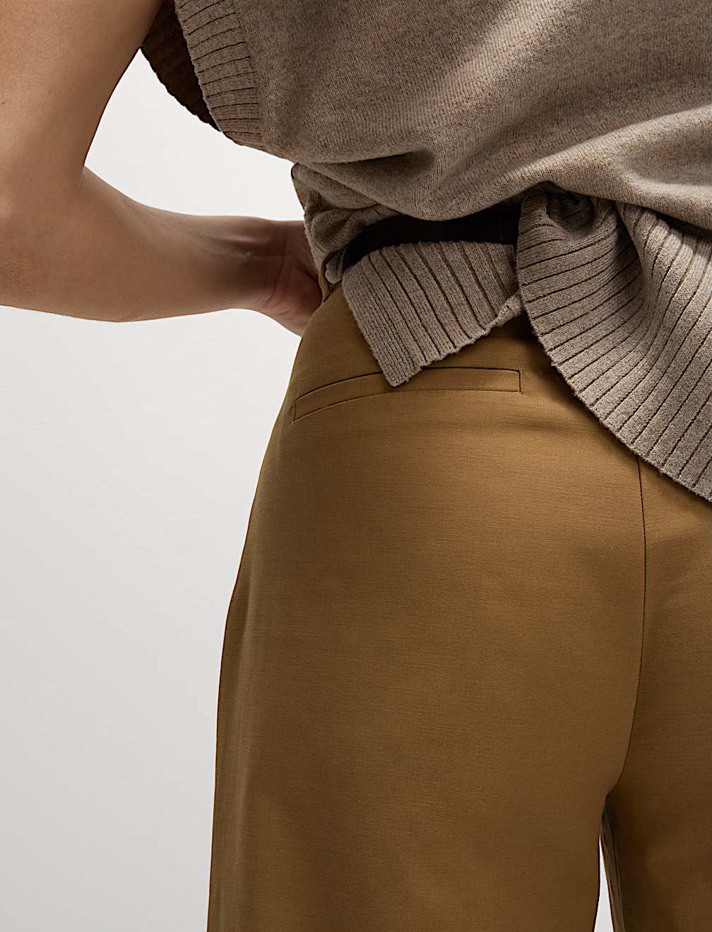 Cotton Rich Wide Leg Trousers