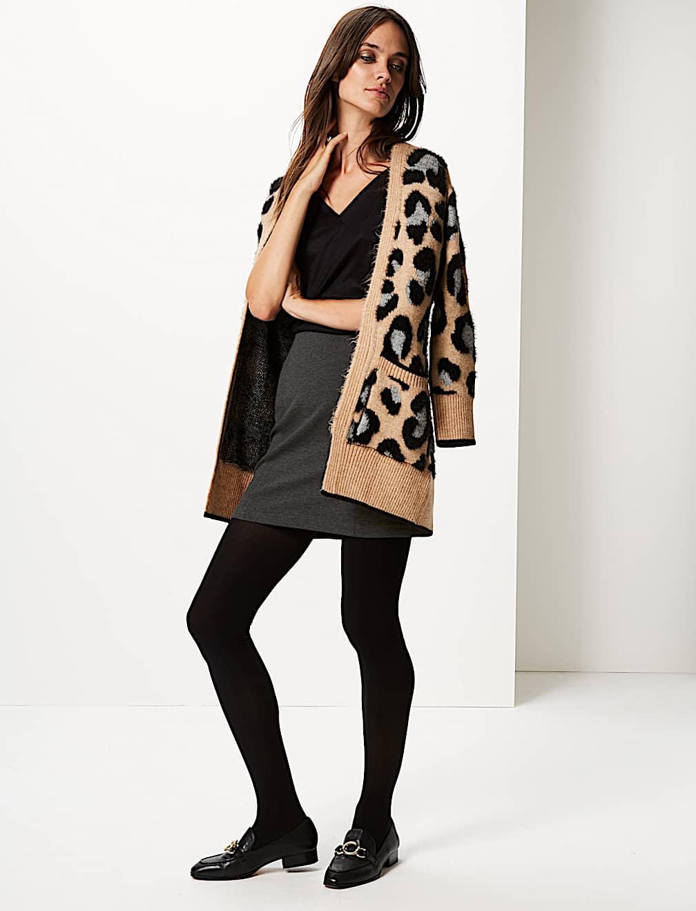 Jersey Straight Mini Skirt
