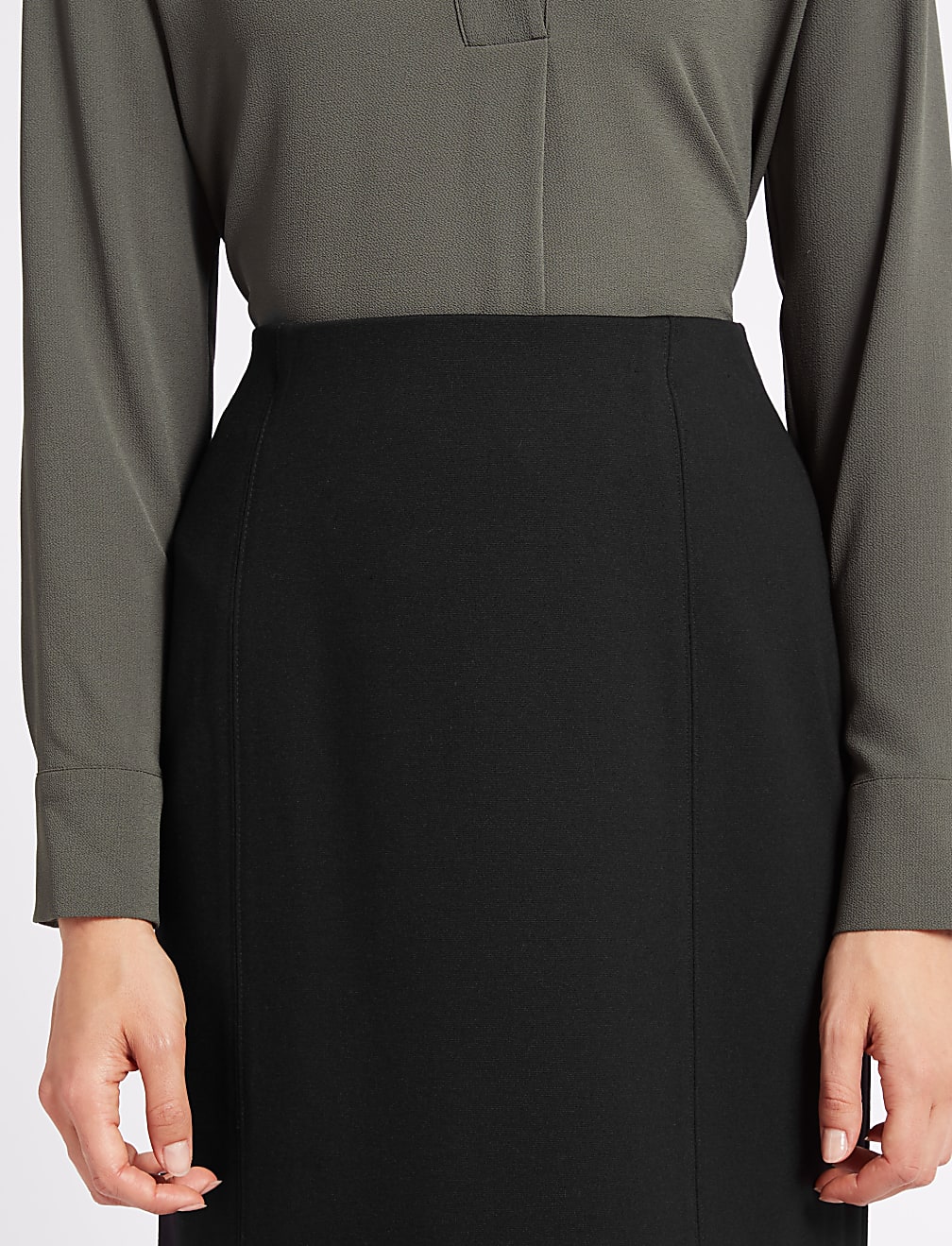 Jersey Straight Mini Skirt