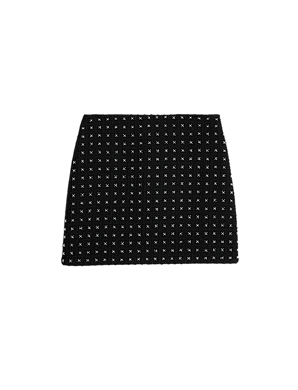 Tweed Embellished Mini A-Line Skirt