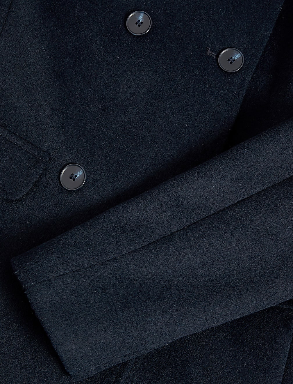 Wool Blend Collarless Longline Coat