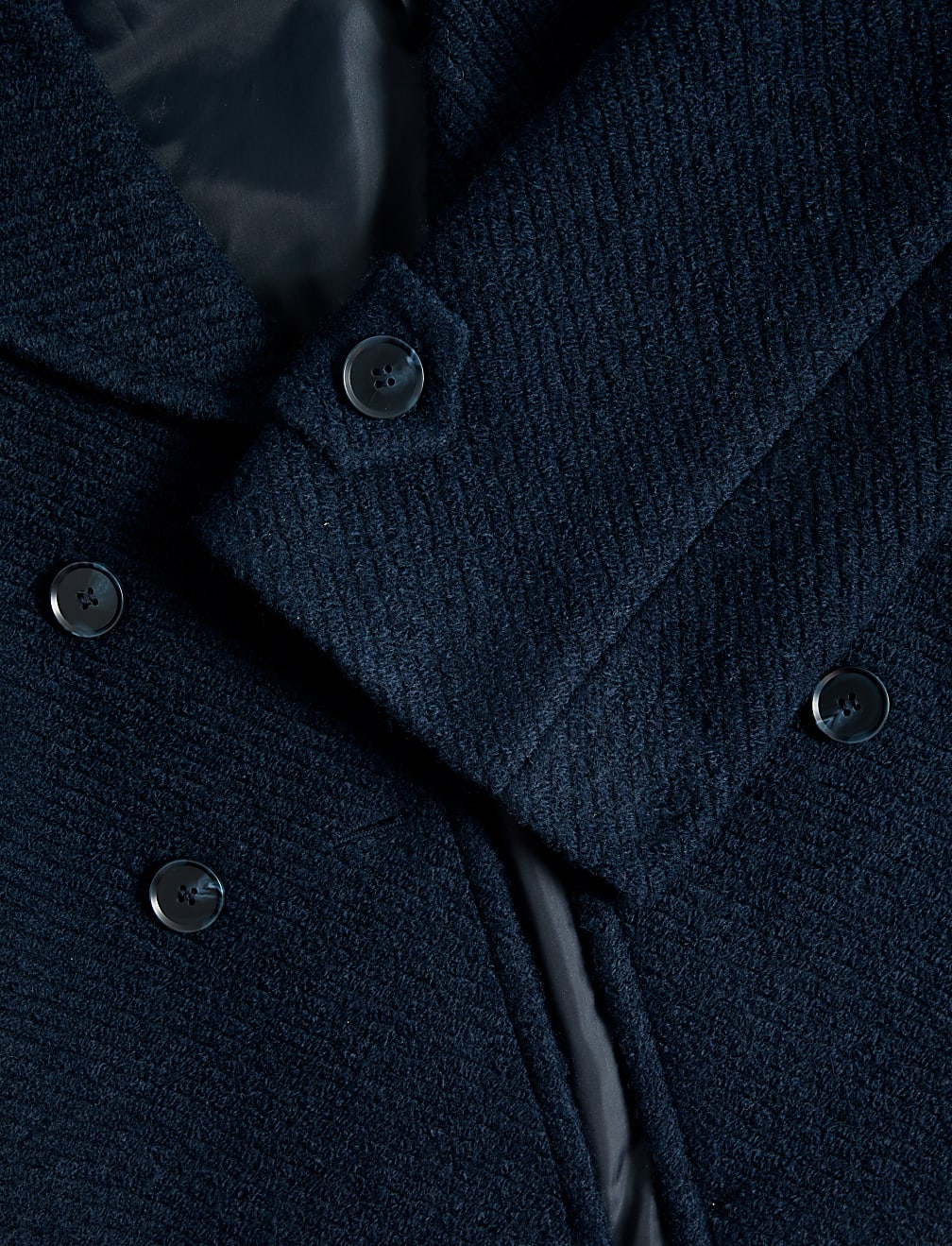 Double Breasted Short Peacoat with Wool