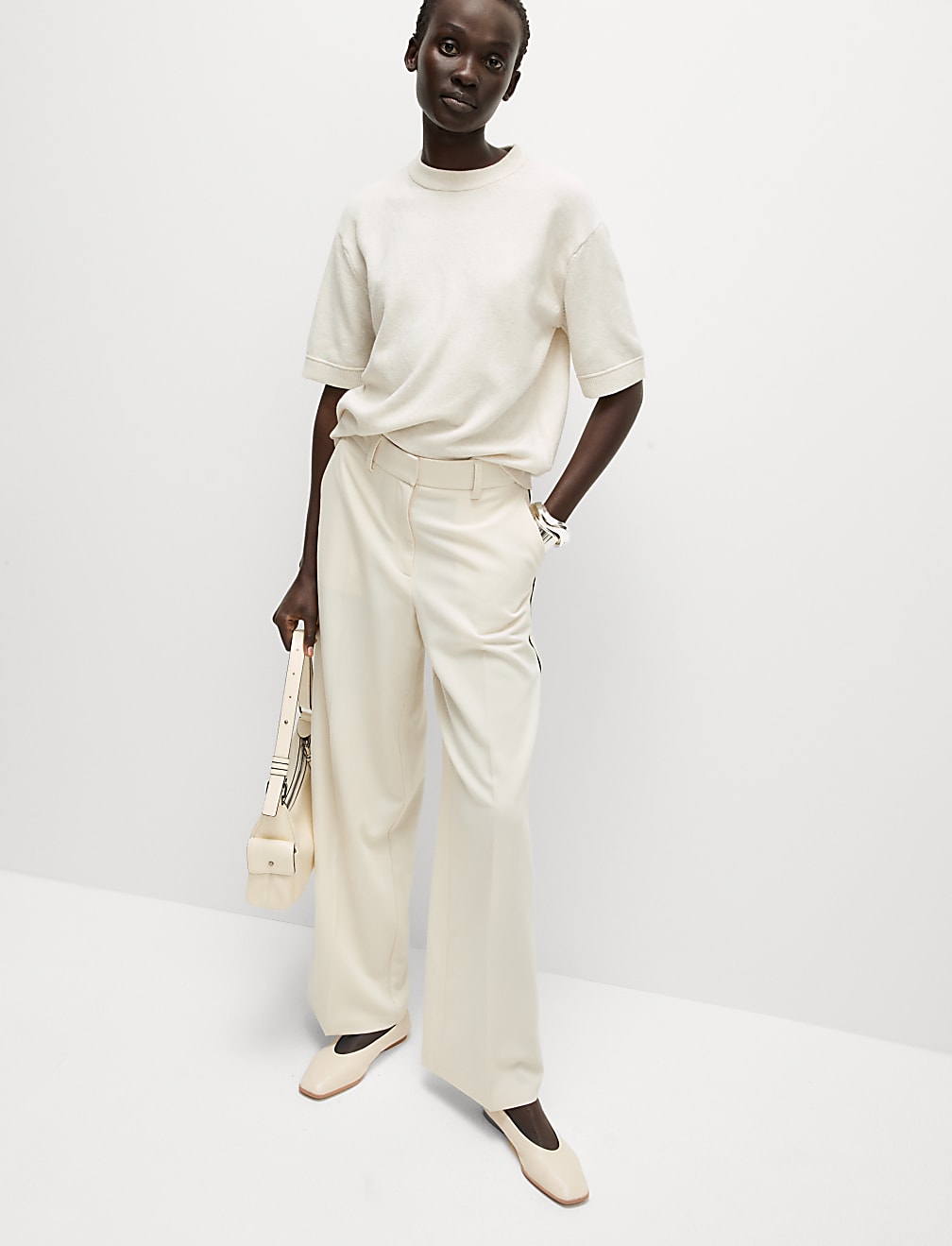 Side Stripe Wide Leg Trousers
