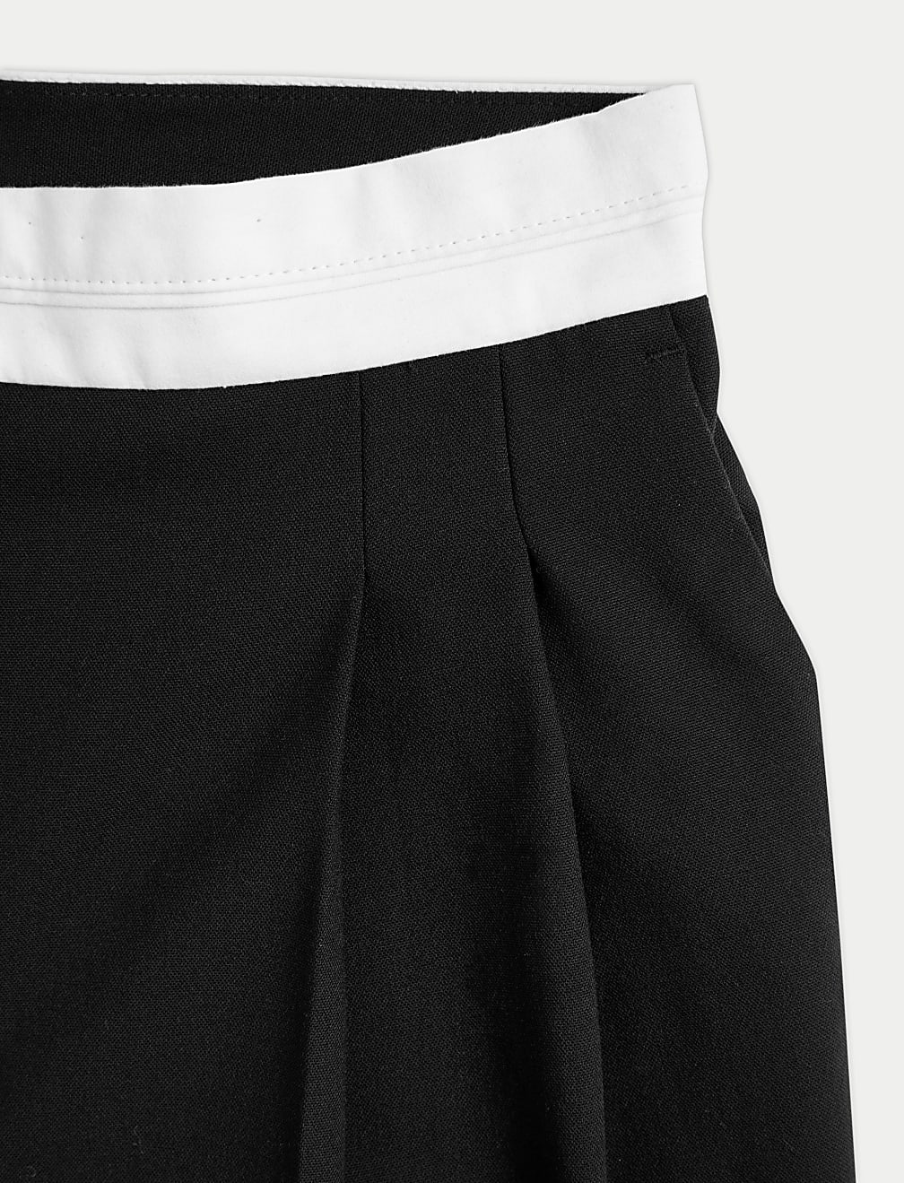 Woven Pleat Front Wide Leg Trousers
