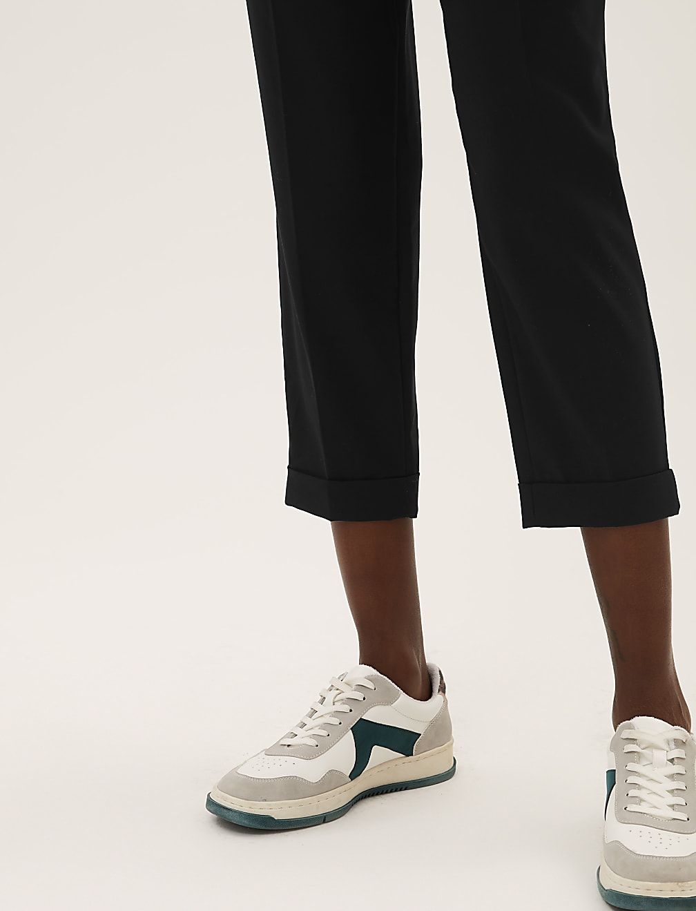 Pleat Front Tapered Ankle Grazer Trousers