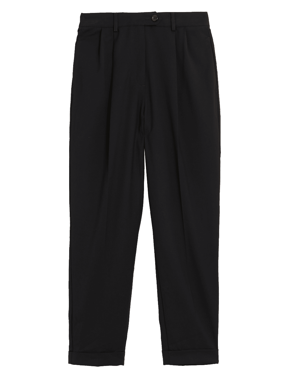 Pleat Front Tapered Ankle Grazer Trousers
