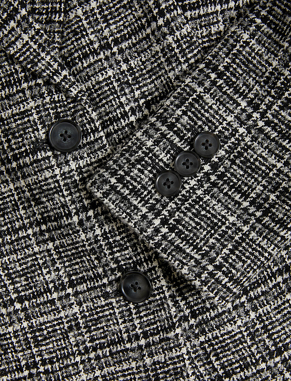Tweed Textured Single Breasted Blazer