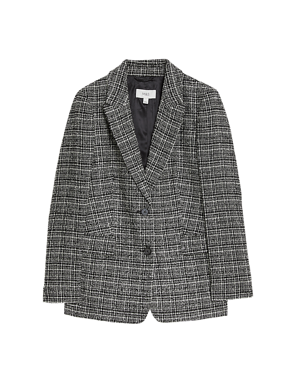 Tweed Textured Single Breasted Blazer