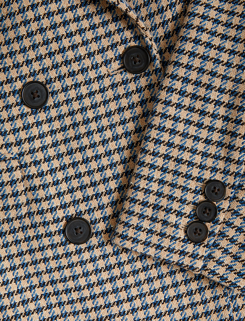 Tweed Tailored Houndstooth Blazer with Wool