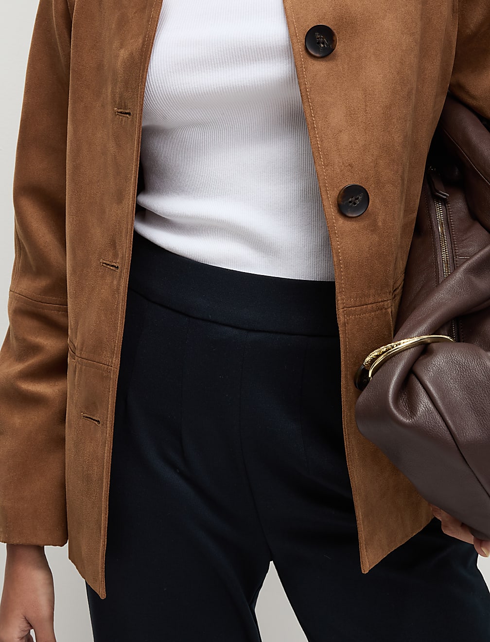 Jersey Straight Leg Trousers with Stretch