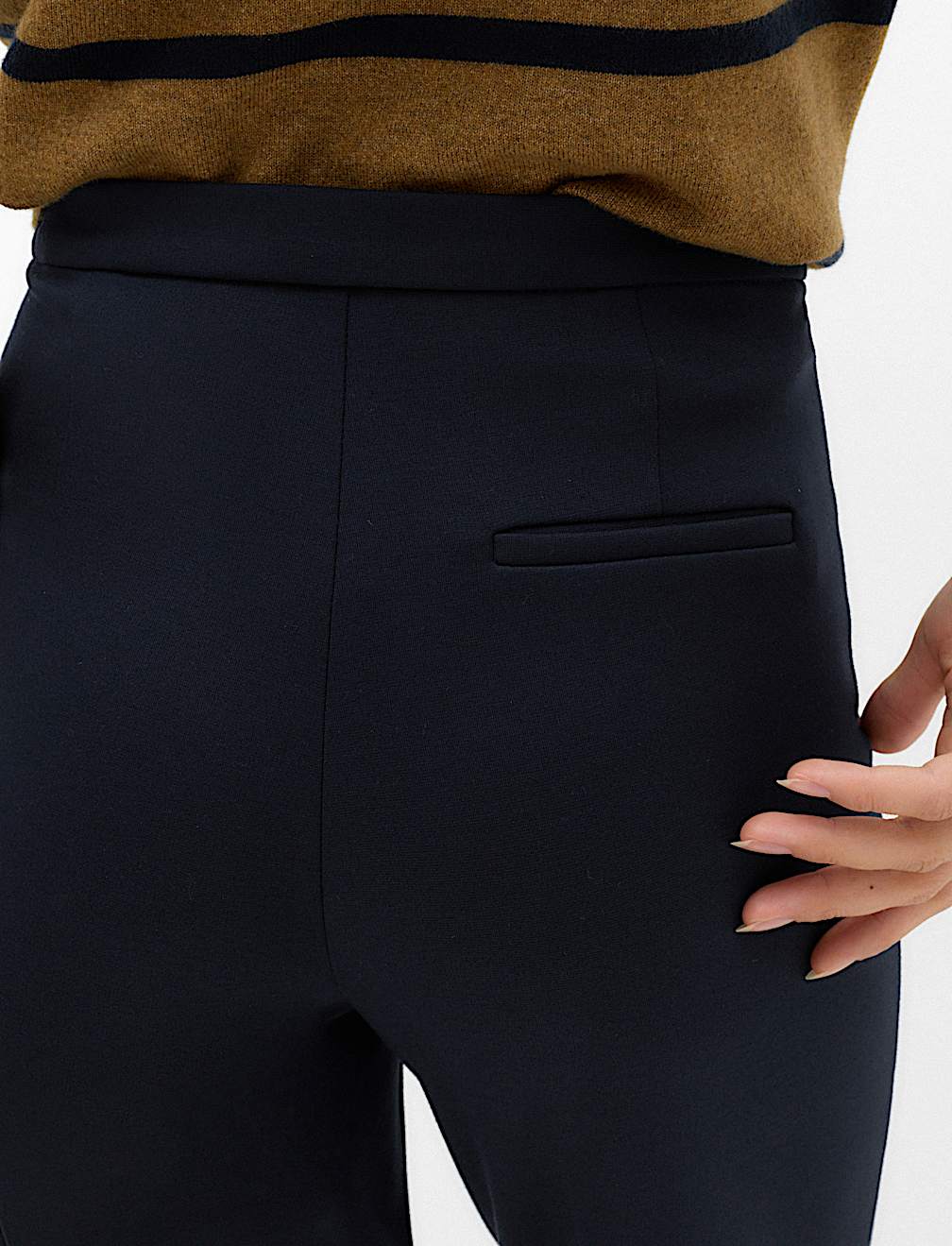 Jersey Straight Leg Trousers with Stretch