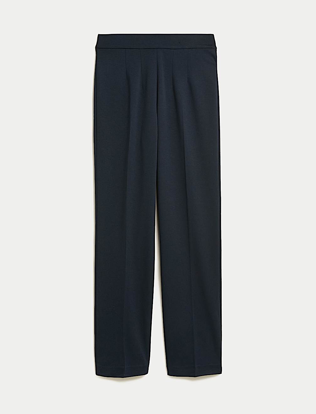Jersey Straight Leg Trousers with Stretch