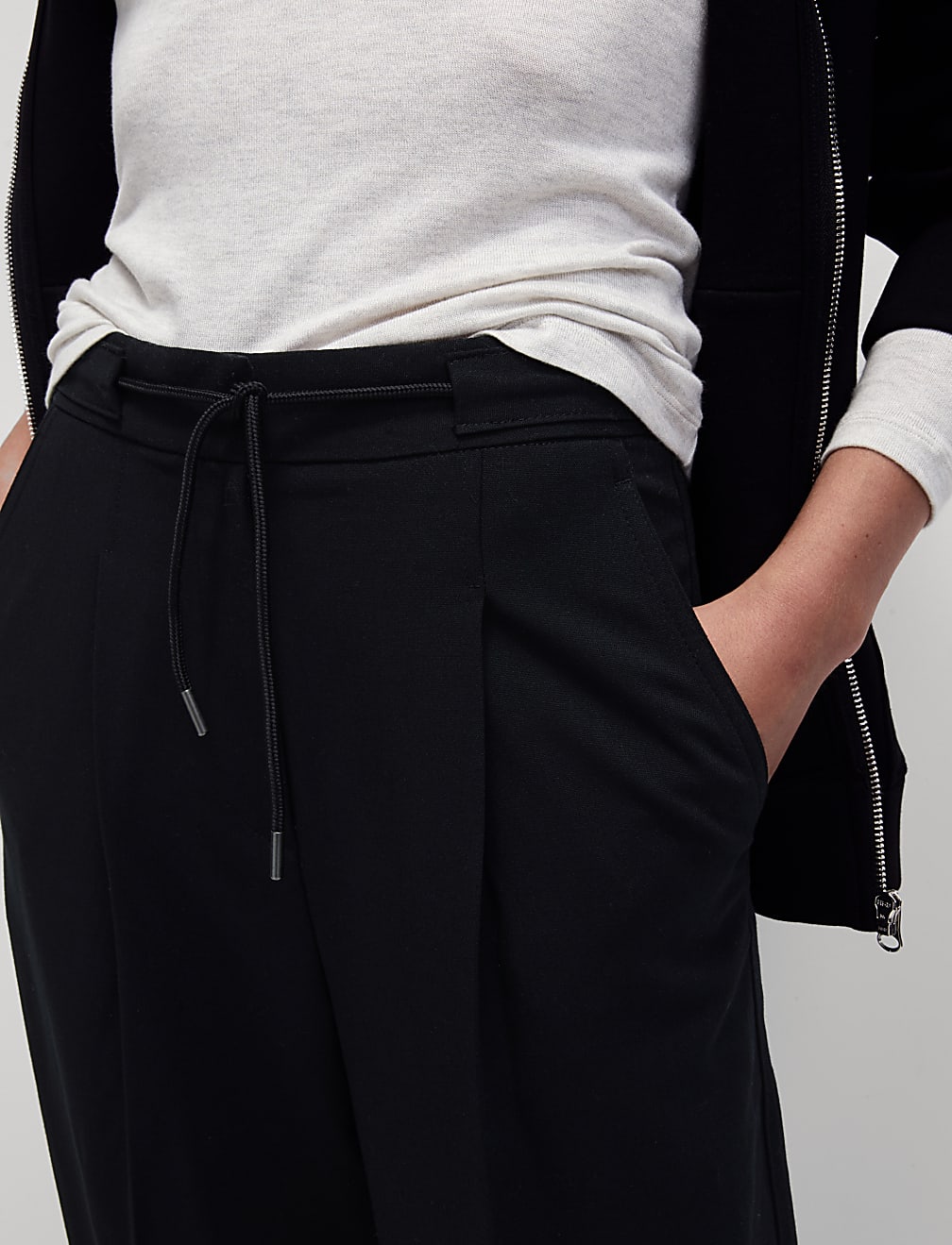 Drawstring Wide Leg Trousers