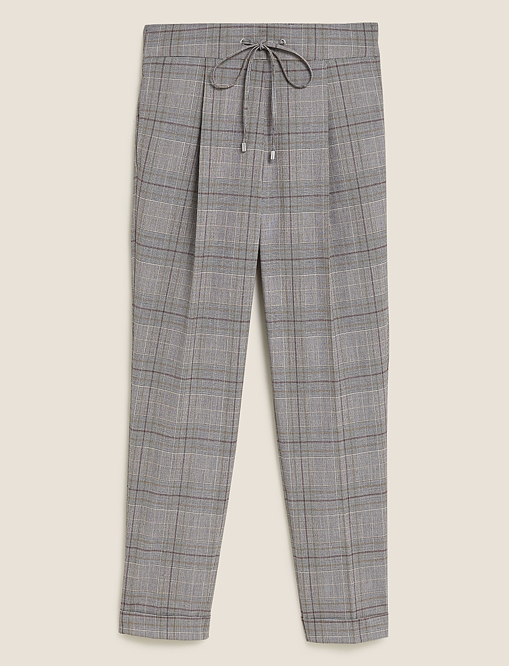 Checked Tapered Ankle Grazer Trousers