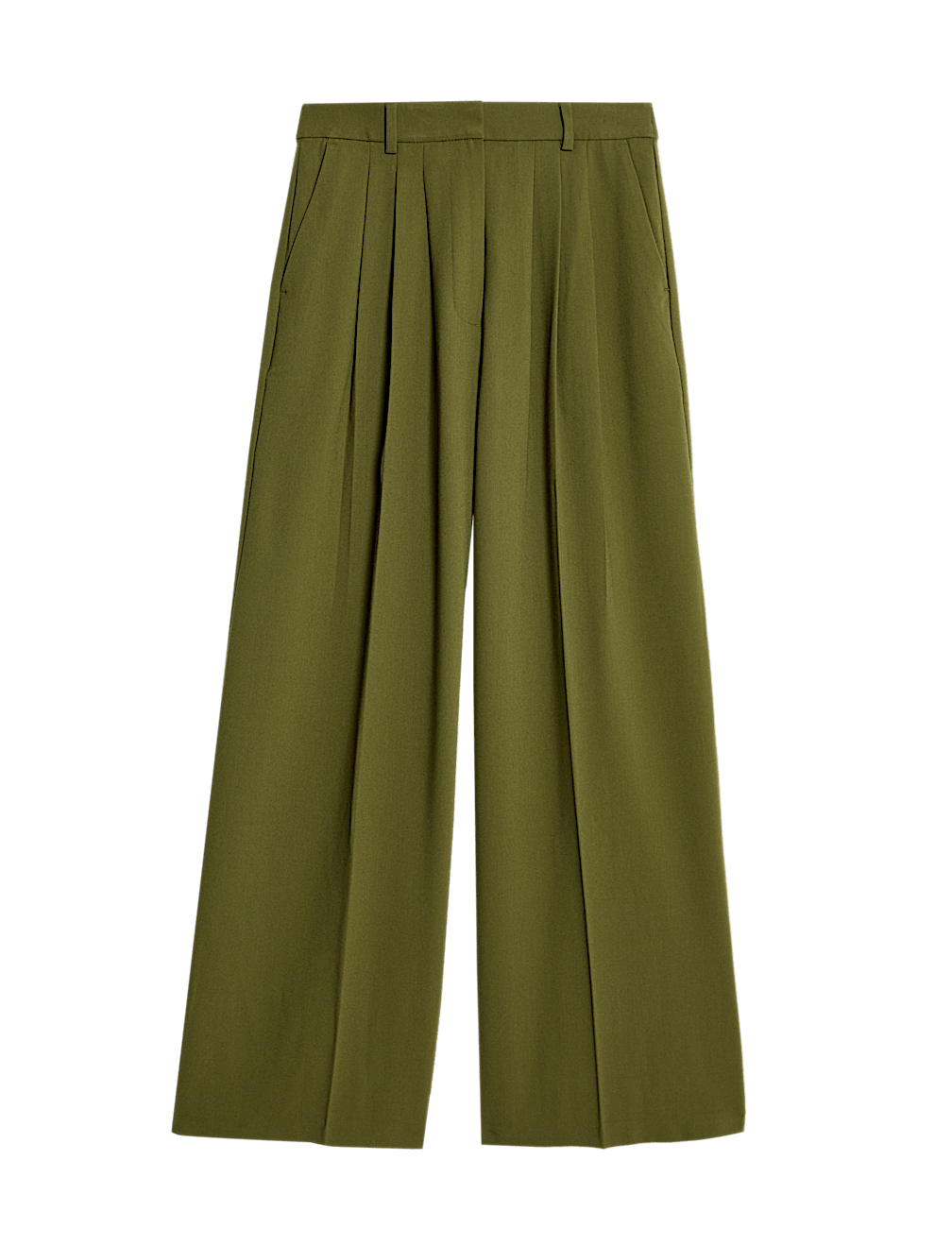 Triple Pleat Wide Leg Trousers