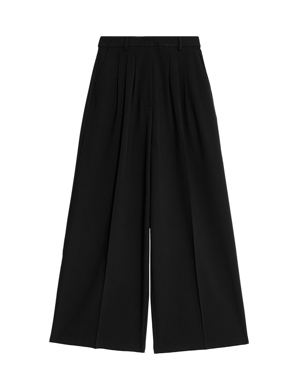 Triple Pleat Wide Leg Trousers
