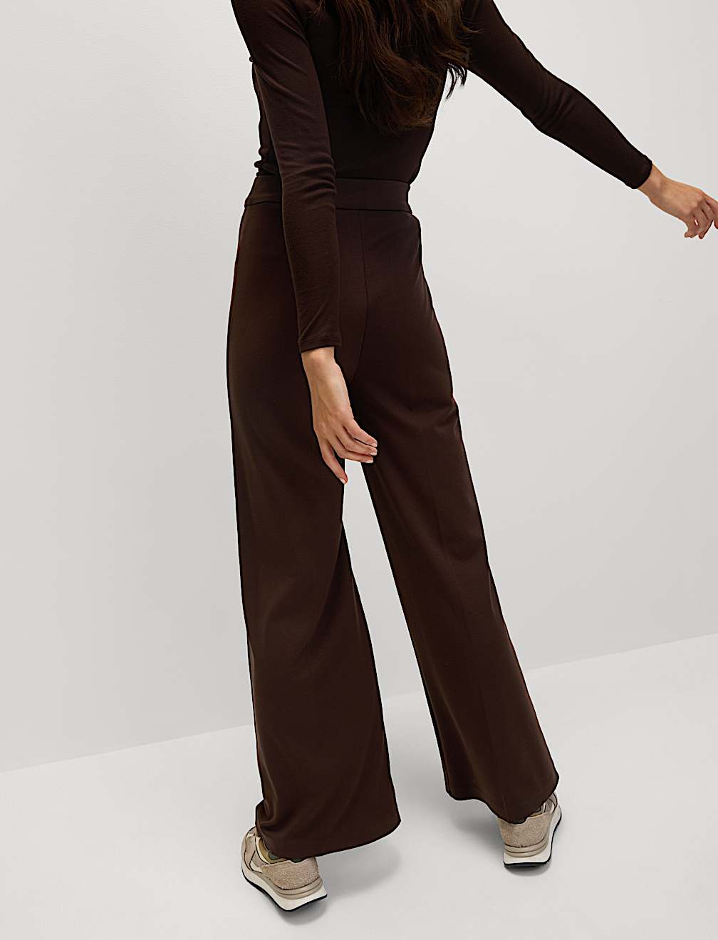 Jersey Wide Leg Trousers with Stretch