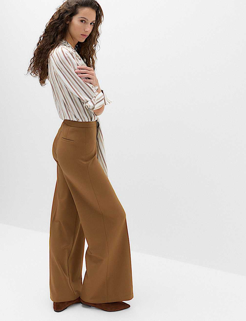 Jersey Wide Leg Trousers with Stretch
