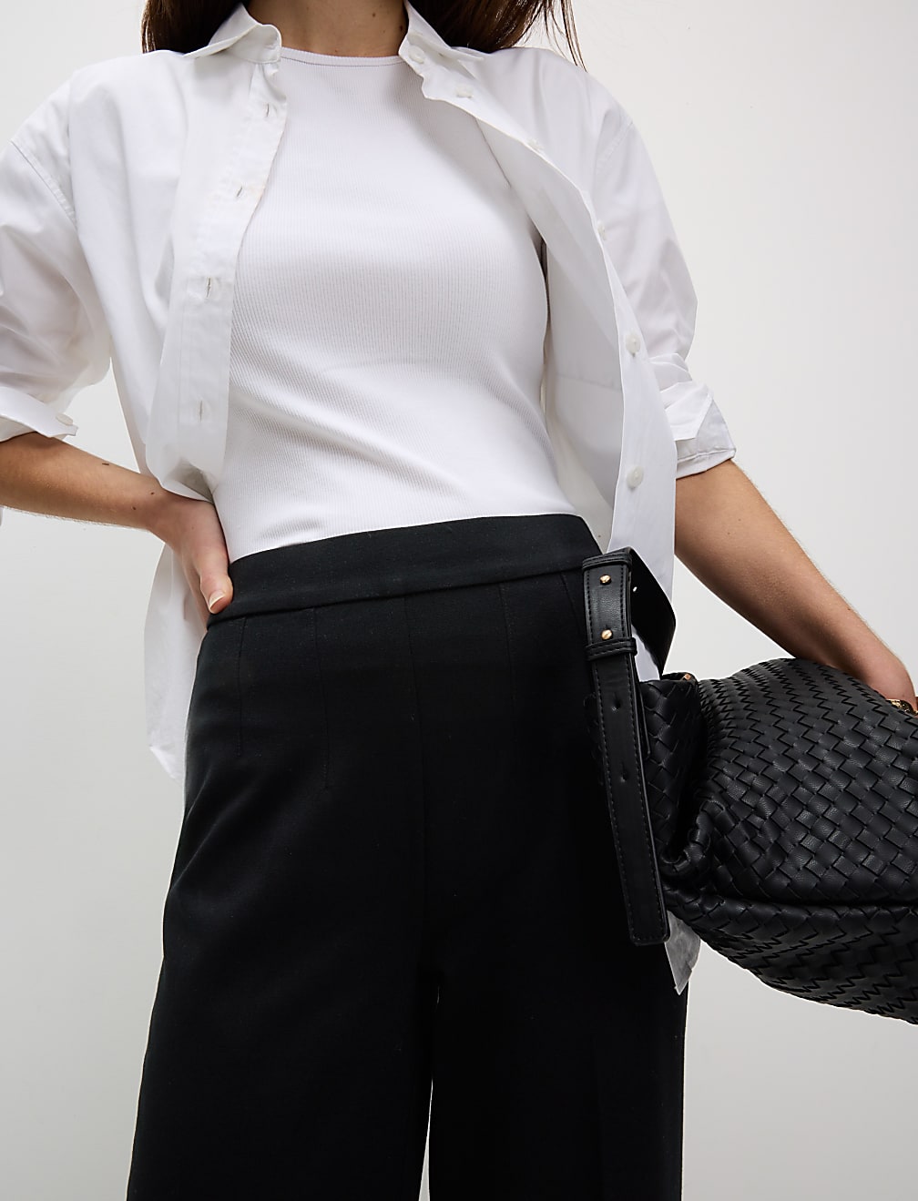Jersey Wide Leg Trousers with Stretch