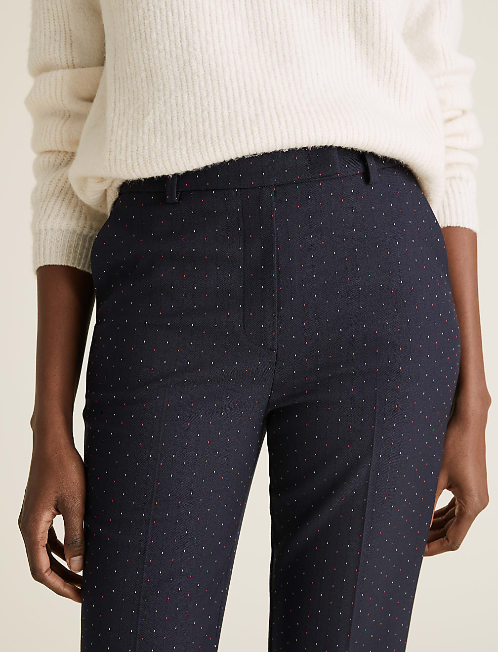 Mia Slim Pindot Ankle Grazer Trousers