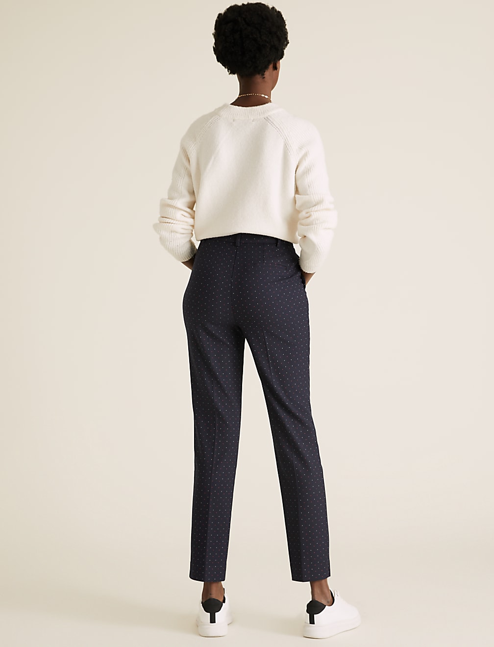 Mia Slim Pindot Ankle Grazer Trousers