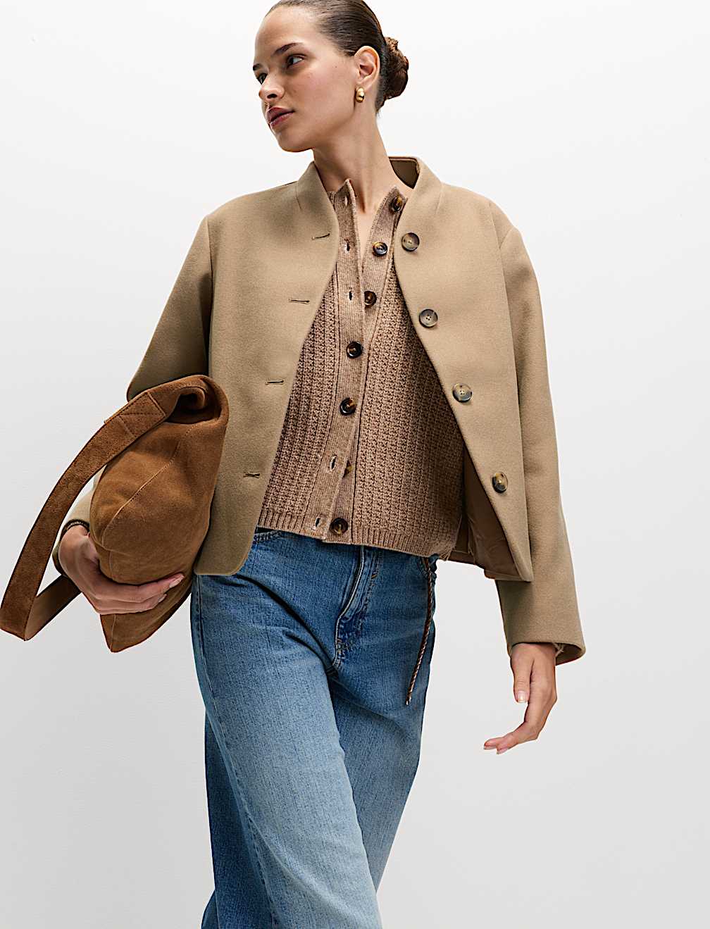 Collarless Short Jacket