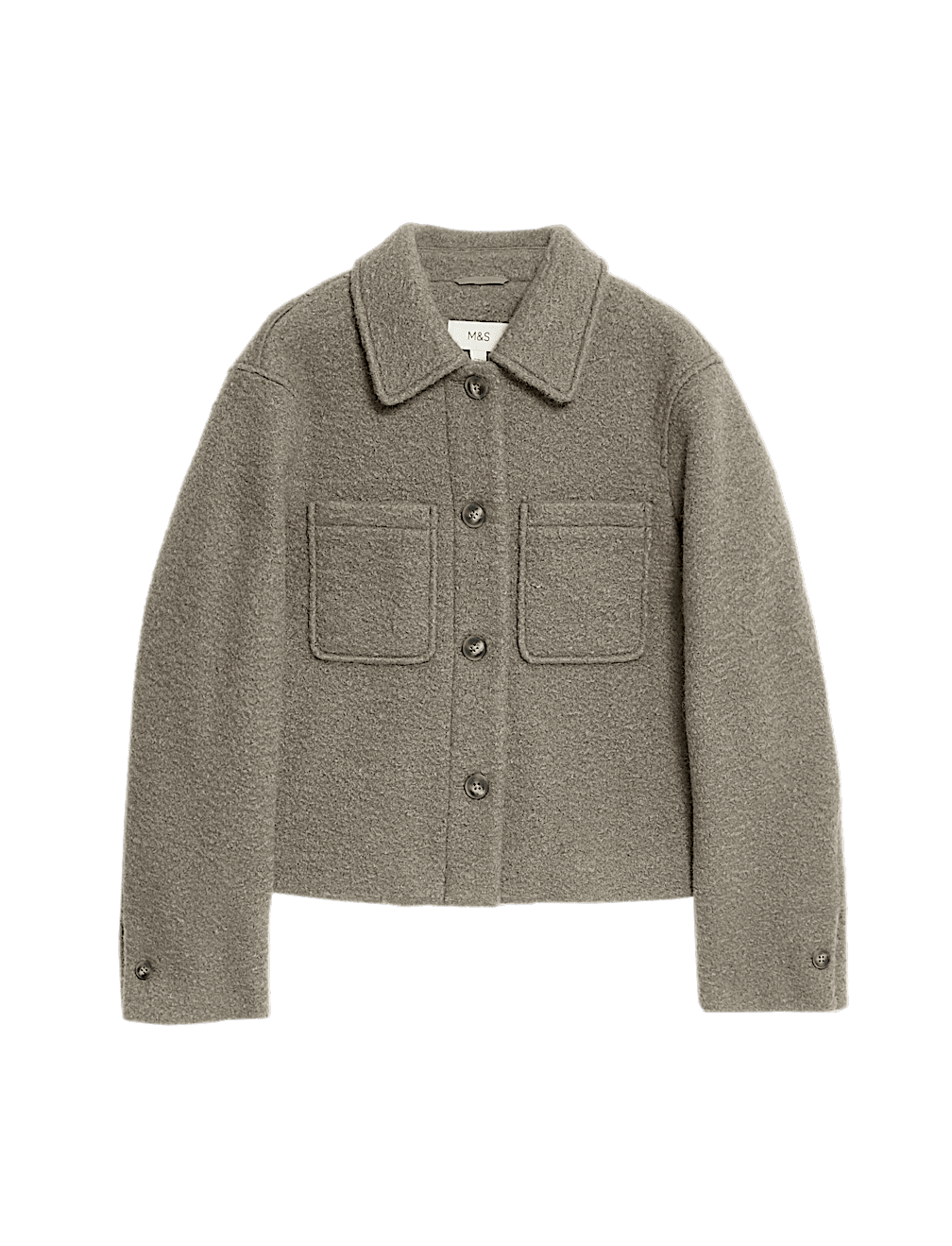 Textured Collared Bomber Jacket