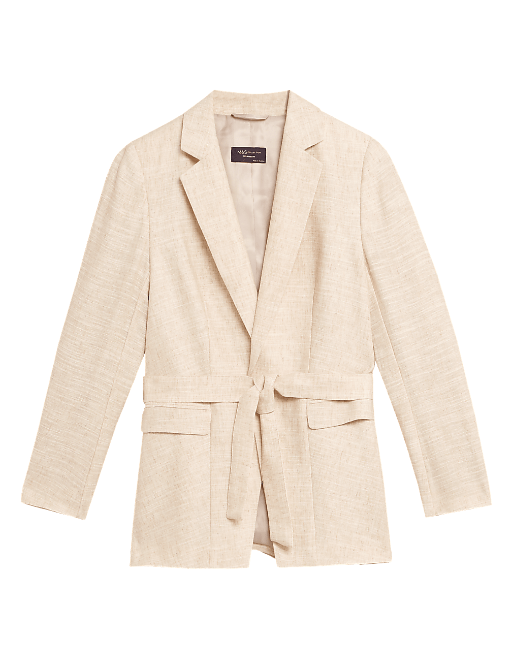 Linen Rich Relaxed Belted Blazer