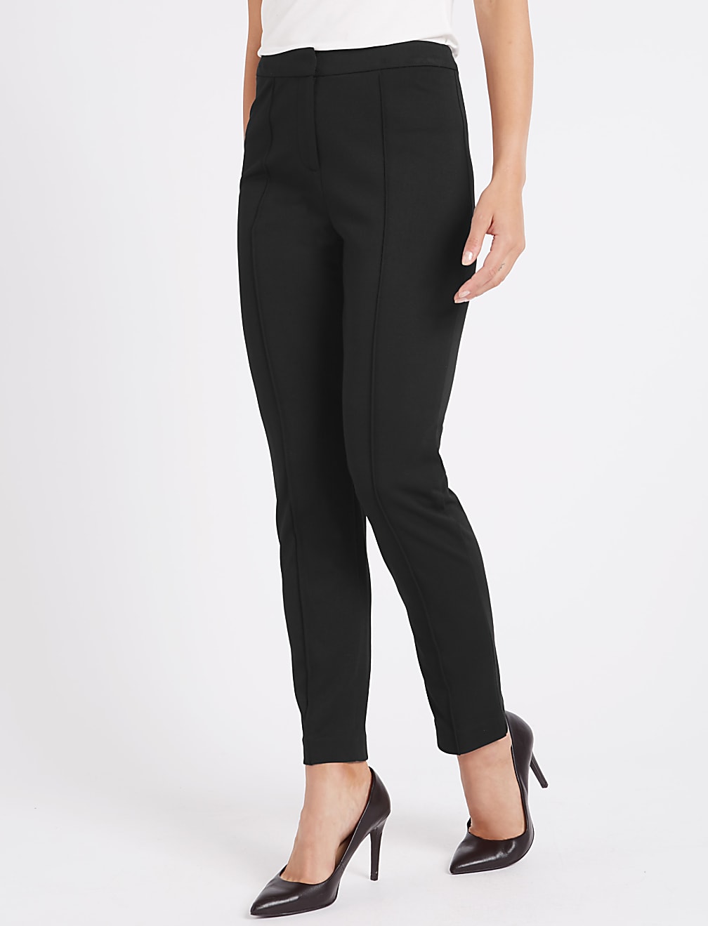 Slim Leg Flat Front Trousers