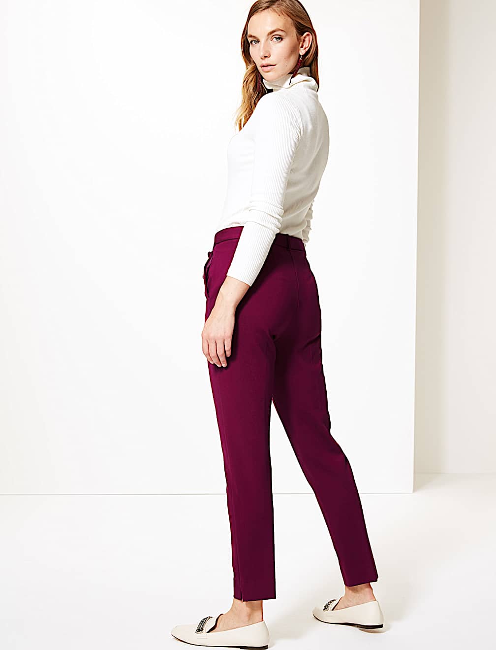 Jersey Slim Fit Ankle Grazer Trousers