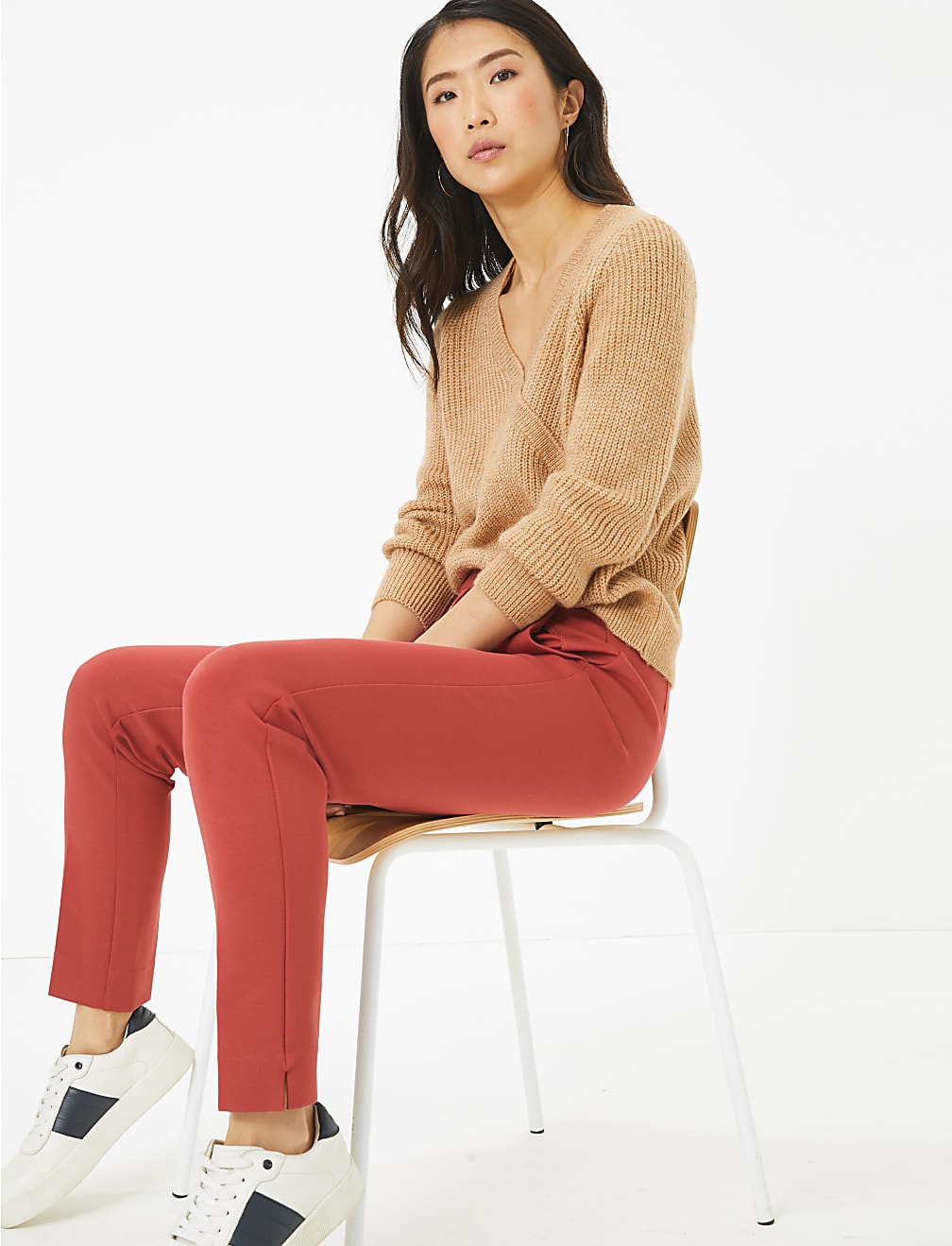 Jersey Slim Fit Ankle Grazer Trousers