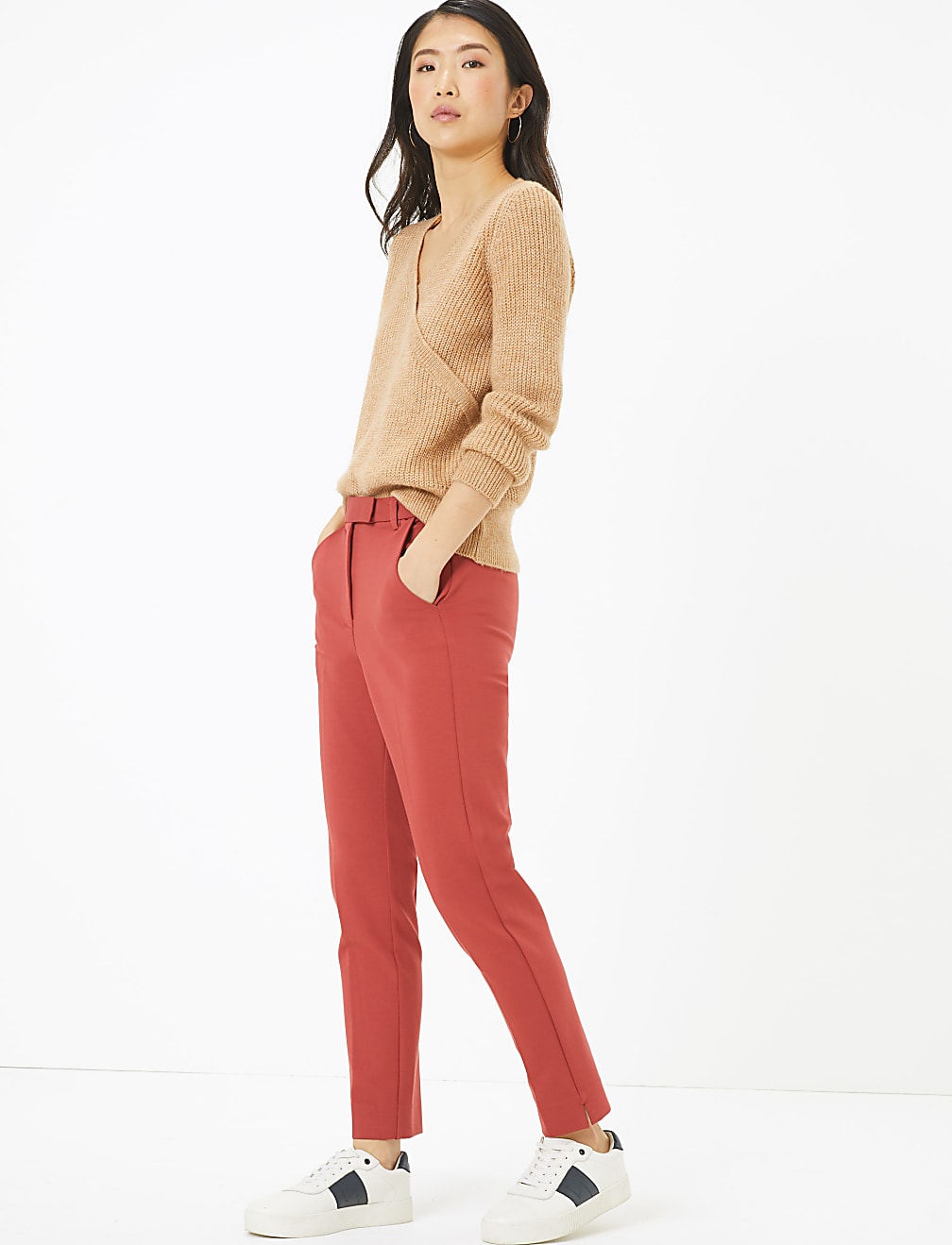 Jersey Slim Fit Ankle Grazer Trousers