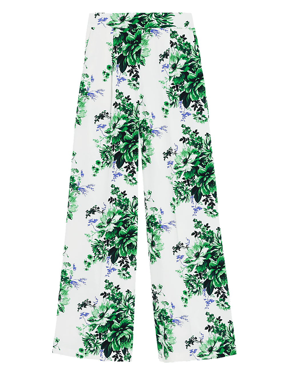 Satin Floral Wide Leg Trousers
