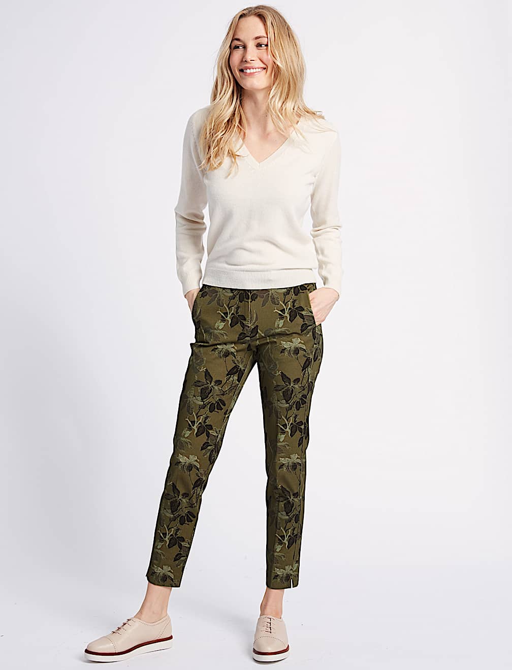 Floral Ankle Grazer Trousers