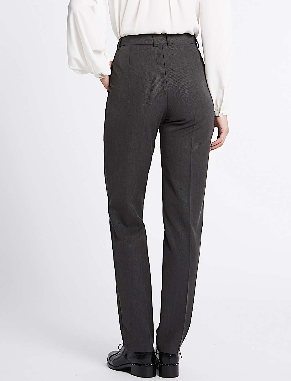 Embossed Straight Leg Trousers
