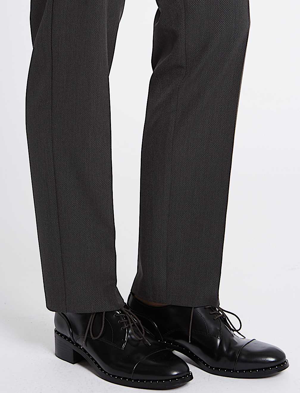 Embossed Straight Leg Trousers