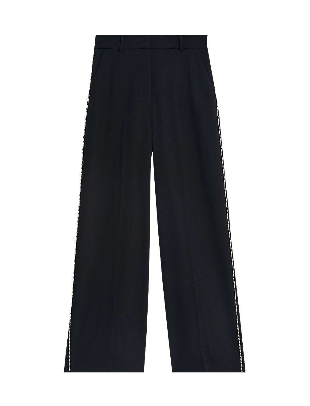 Embellished Tailored Wide Leg Trousers