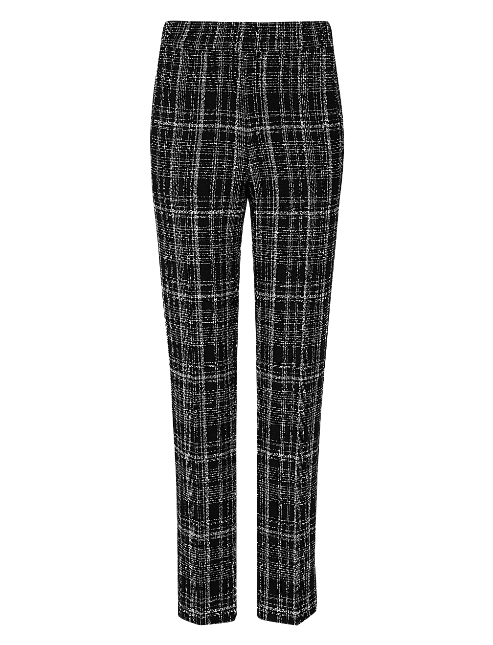 Checked Straight Leg Trousers