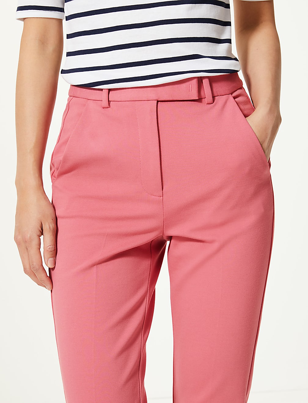Mia Ponte Slim Ankle Grazer Trousers