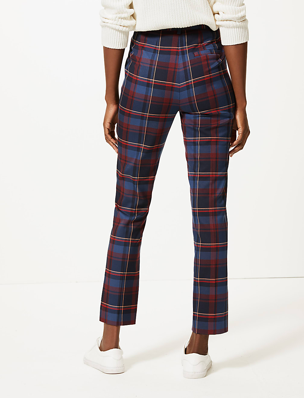 Mia Check Slim Ankle Grazer Trousers